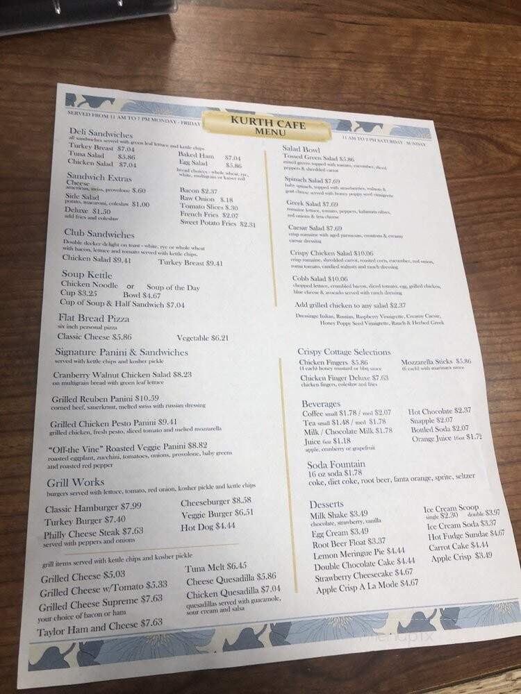 Kurth Cottage Cafe - Ridgewood, NJ menu_pic