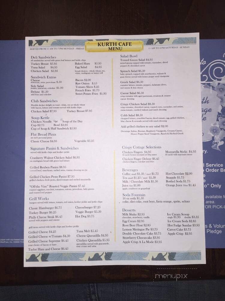 Kurth Cottage Cafe - Ridgewood, NJ menu_pic