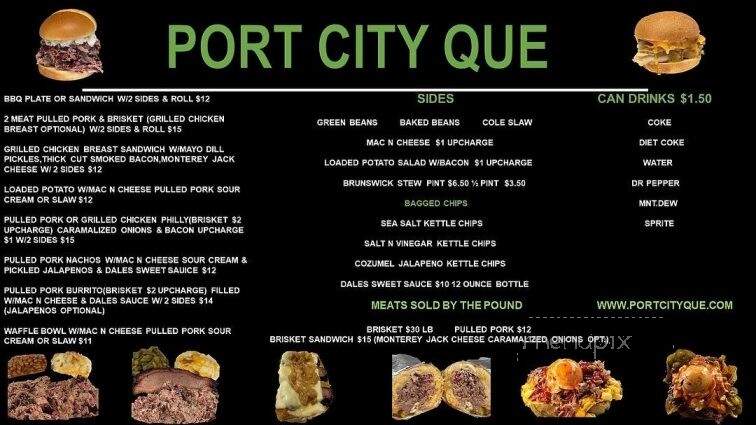 Port City Que - Rocky Point, NC menu_pic