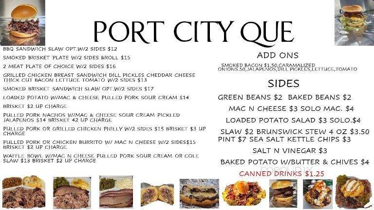 Port City Que - Rocky Point, NC menu_pic