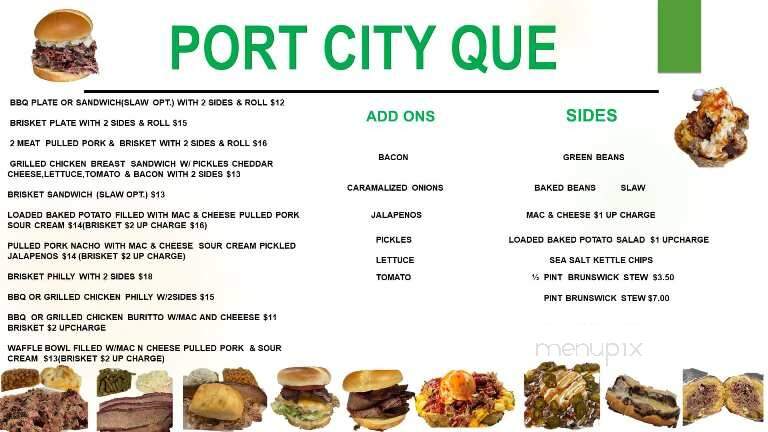 Port City Que - Rocky Point, NC menu_pic