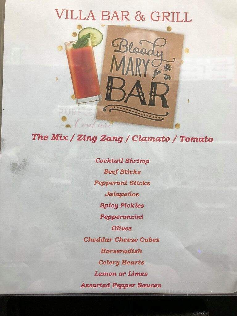 Villa Bar & Grill - Albertville, MN menu_pic