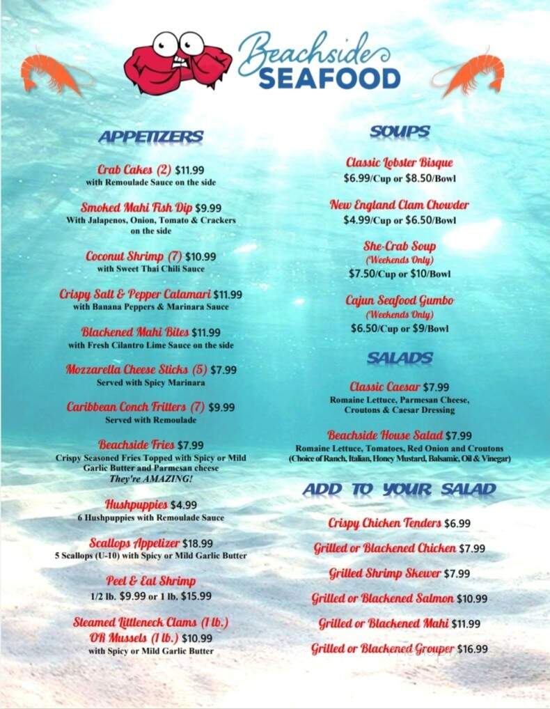 Beachside Seafood - Indialantic, FL menu_pic