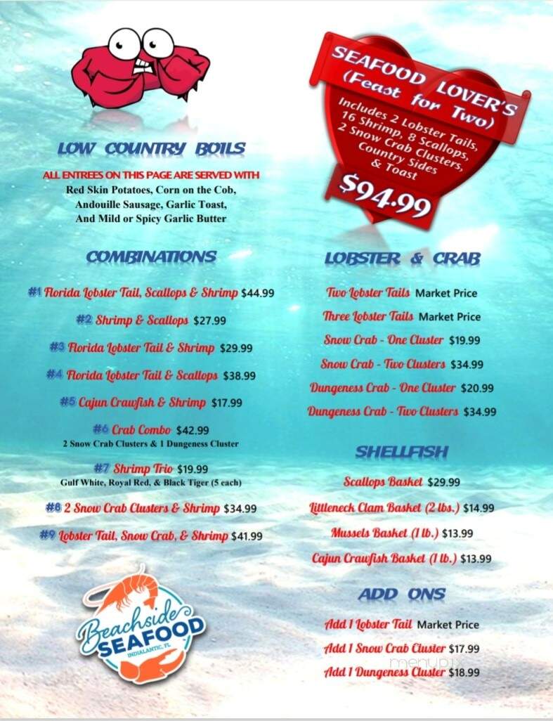 Beachside Seafood - Indialantic, FL menu_pic