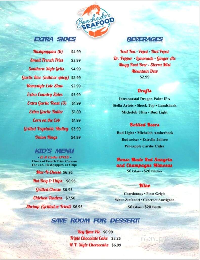 Beachside Seafood - Indialantic, FL menu_pic