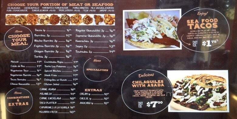 Las Palomas Taqueria - Portland, OR menu_pic