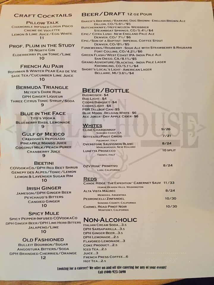 The Dean Public House - Hot Sulphur Springs, CO menu_pic