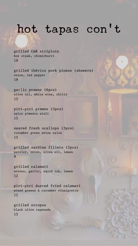 Bodega Tapas and Wine Bar - Edmonton, AB menu_pic
