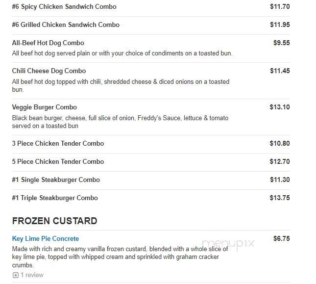 Freddy's Frozen Custard & Steakburgers - Oak Ridge, TN menu_pic