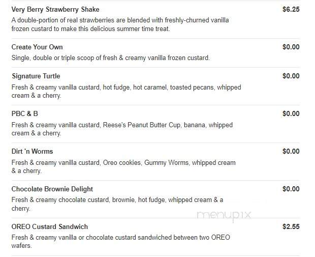 Freddy's Frozen Custard & Steakburgers - Oak Ridge, TN menu_pic