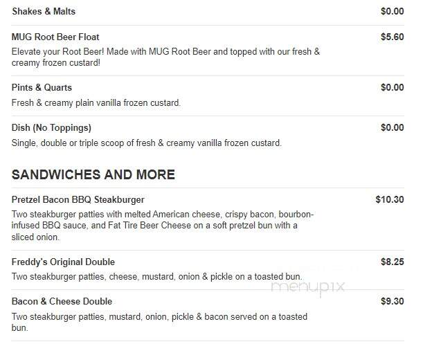 Freddy's Frozen Custard & Steakburgers - Oak Ridge, TN menu_pic