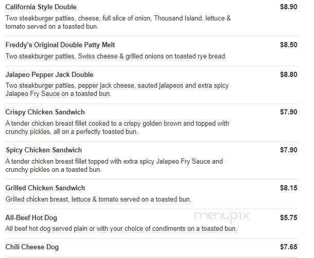 Freddy's Frozen Custard & Steakburgers - Oak Ridge, TN menu_pic