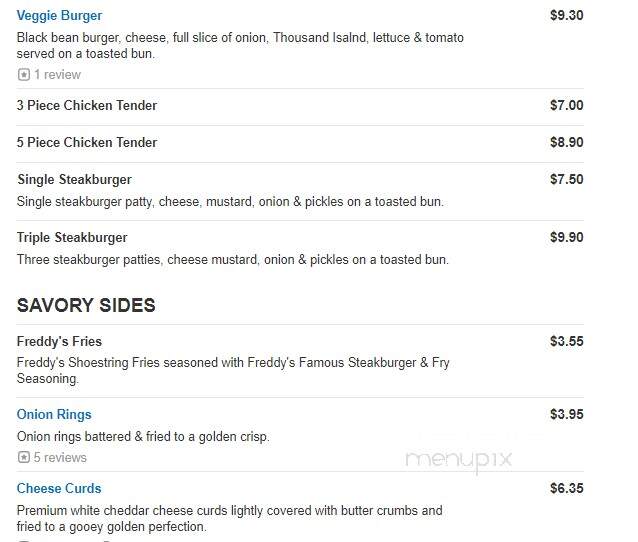Freddy's Frozen Custard & Steakburgers - Oak Ridge, TN menu_pic