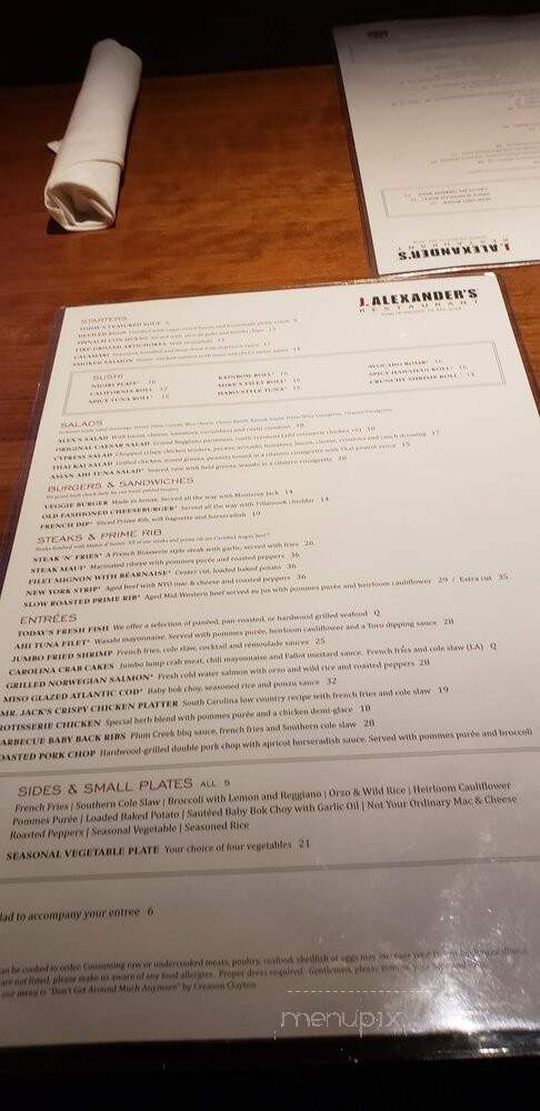 J. Alexander's - King of Prussia, PA menu_pic