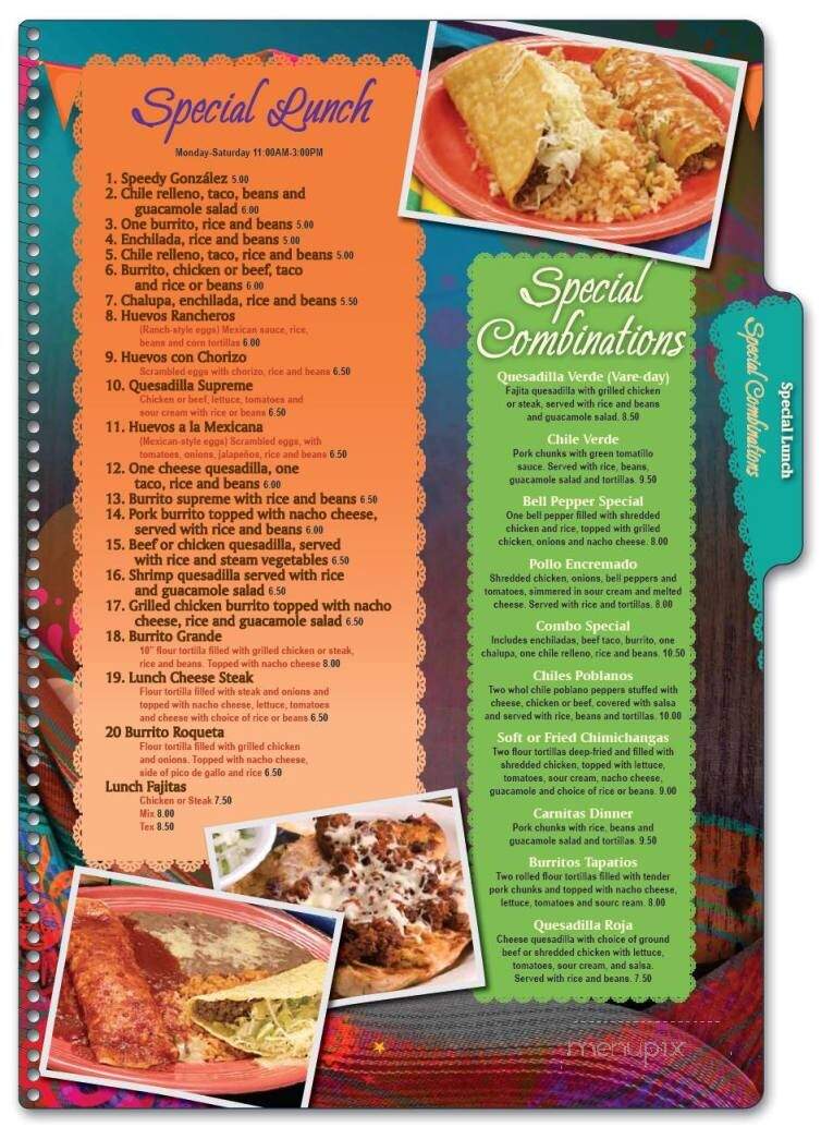 El Paso Mexican Grill - Belton, SC menu_pic