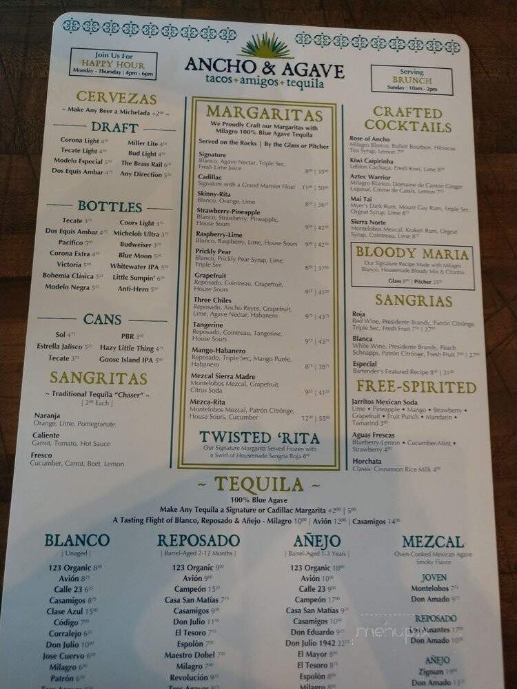 Ancho & Agave - Bloomington, IL menu_pic