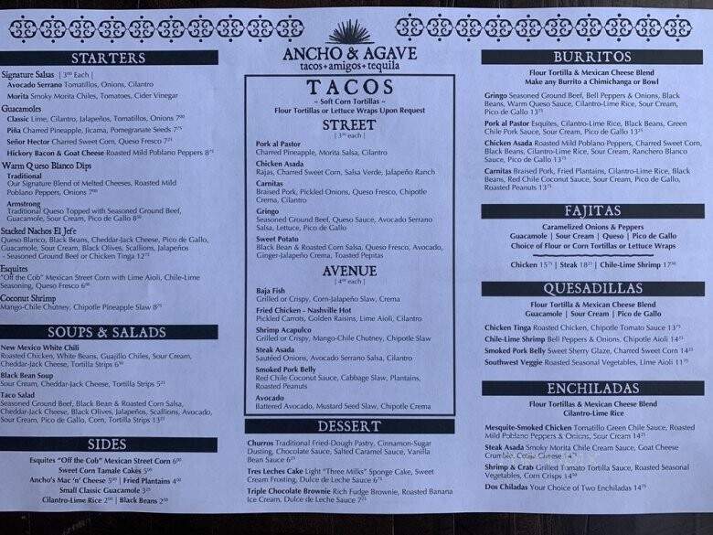 Ancho & Agave - Bloomington, IL menu_pic