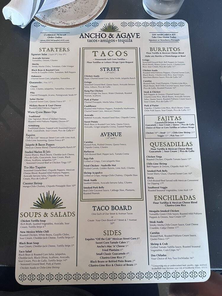 Ancho & Agave - Bloomington, IL menu_pic
