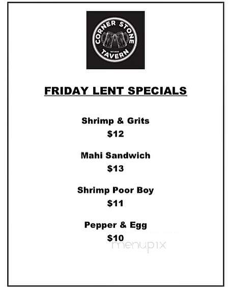 Corner Stone Tavern - Lemont, IL menu_pic