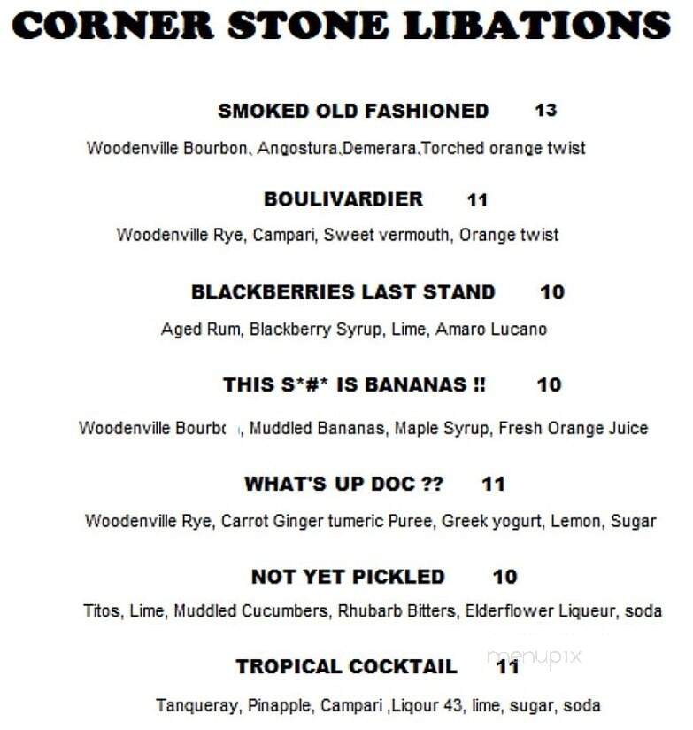 Corner Stone Tavern - Lemont, IL menu_pic