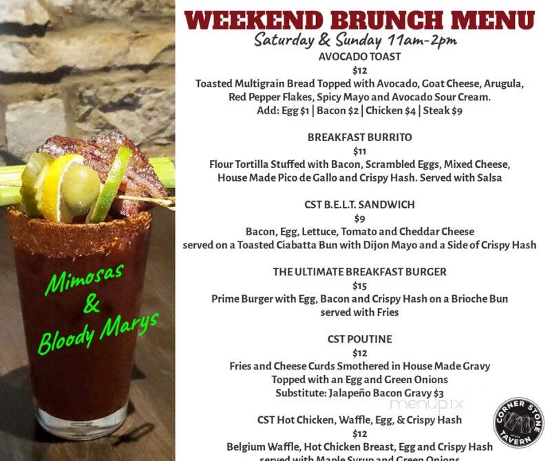 Corner Stone Tavern - Lemont, IL menu_pic