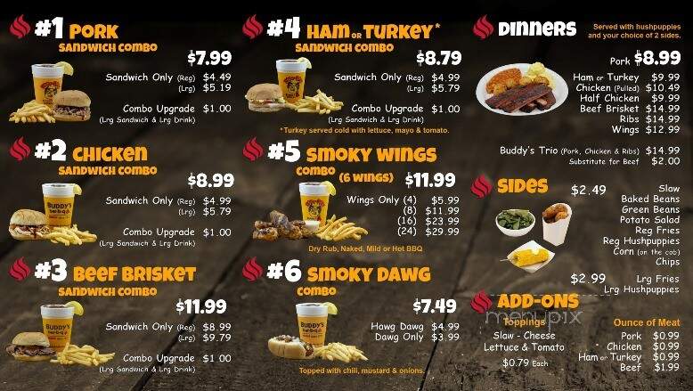 Buddy's Bar-B-Q - East Ridge, TN menu_pic