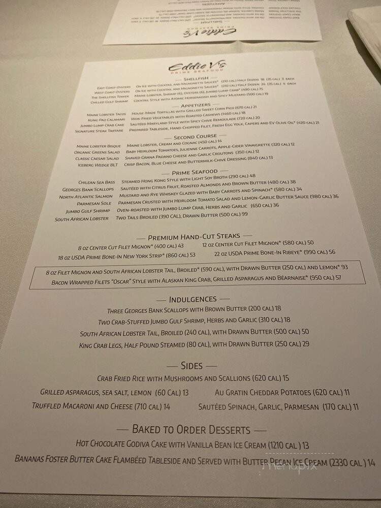 Eddie V's - Burlington, MA menu_pic