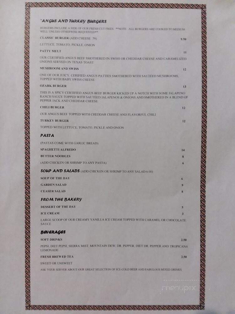 Beaver Lake Bistro - Rogers, AR menu_pic