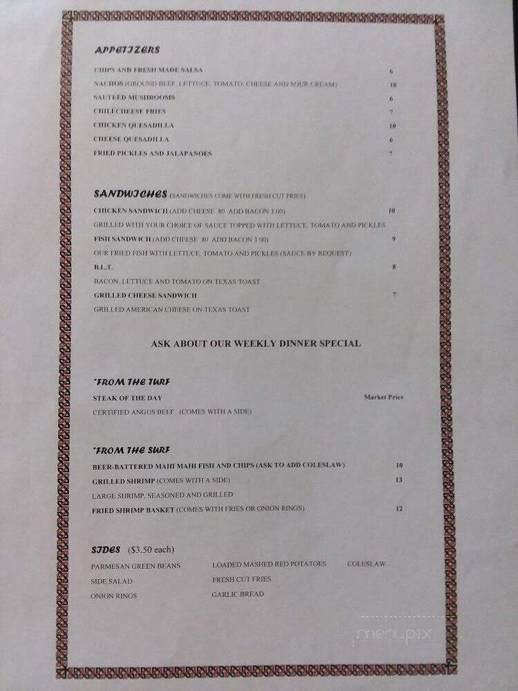 Beaver Lake Bistro - Rogers, AR menu_pic