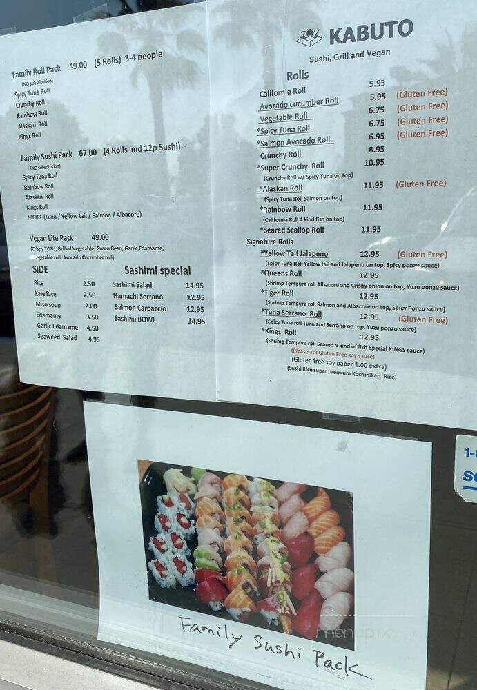 Kabuto Restaurant - Seal Beach, CA menu_pic