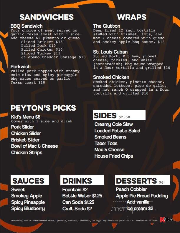 Heavy Smoke BBQ - O'Fallon, MO menu_pic