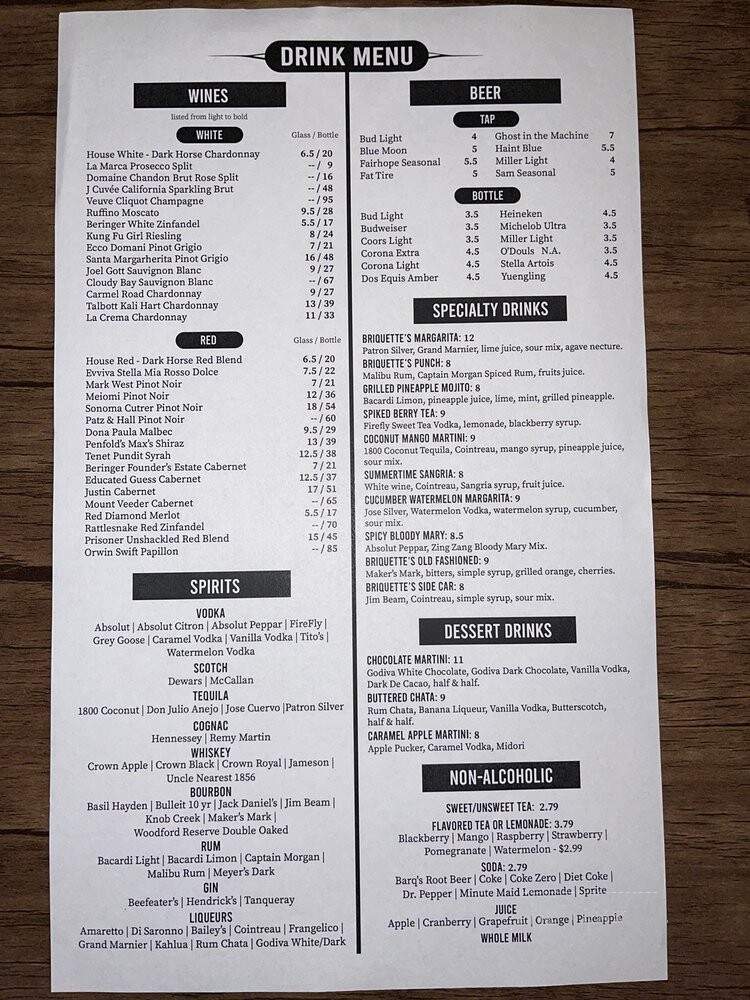 Briquettes - Spanish Fort, AL menu_pic