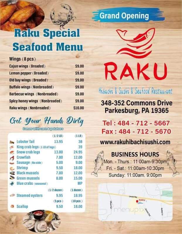Raku Hibachi & Sushi - Parkesburg, PA menu_pic