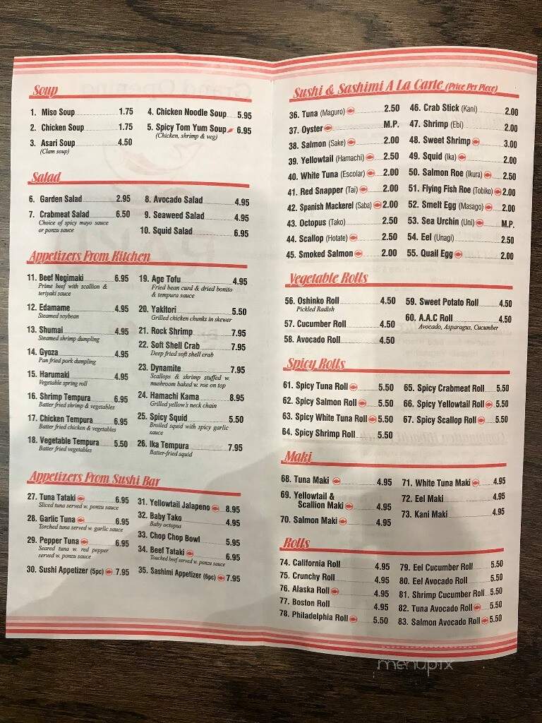 Raku Hibachi & Sushi - Parkesburg, PA menu_pic