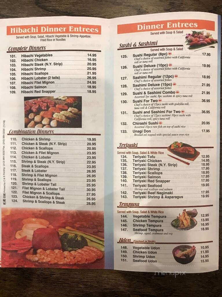 Raku Hibachi & Sushi - Parkesburg, PA menu_pic