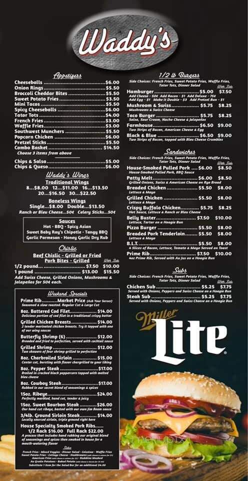Waddy's - Hudson, SD menu_pic