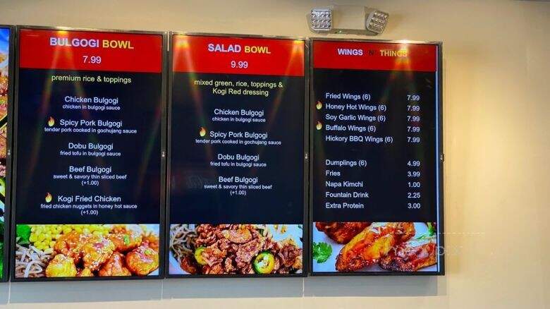Kogi Asian Grill - Gaithersburg, MD menu_pic