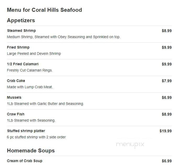 Coral Hills Seafood - Capitol Heights, MD