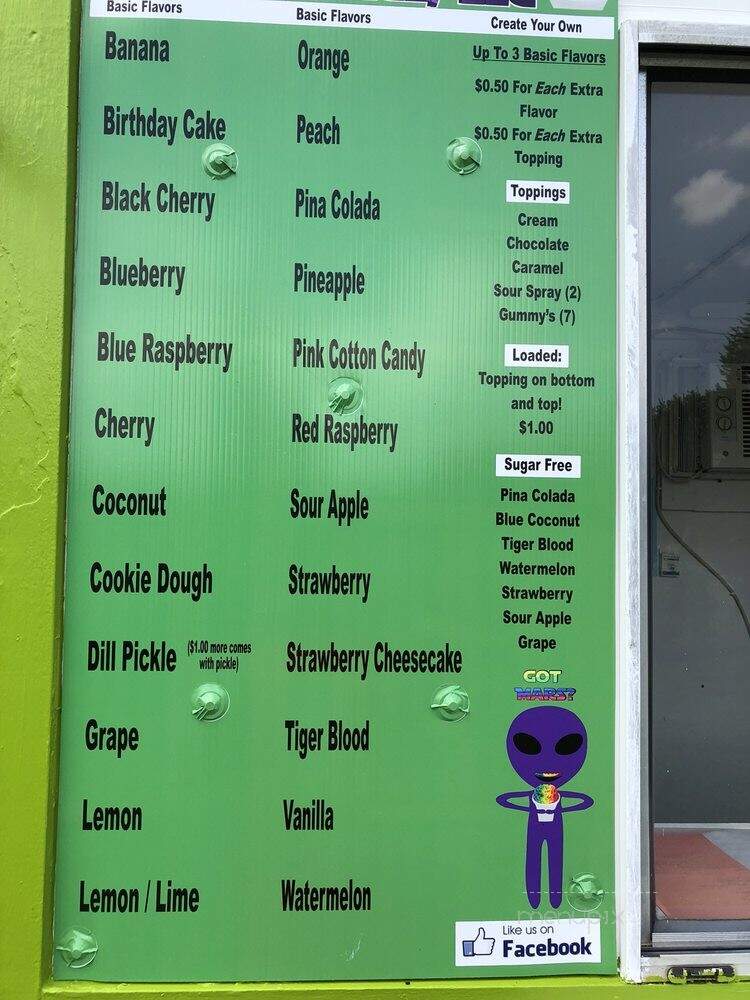 Mars Shaved Ice - Centre, AL menu_pic