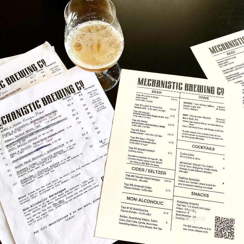 Mechanistic Brewing - Clarion, PA menu_pic