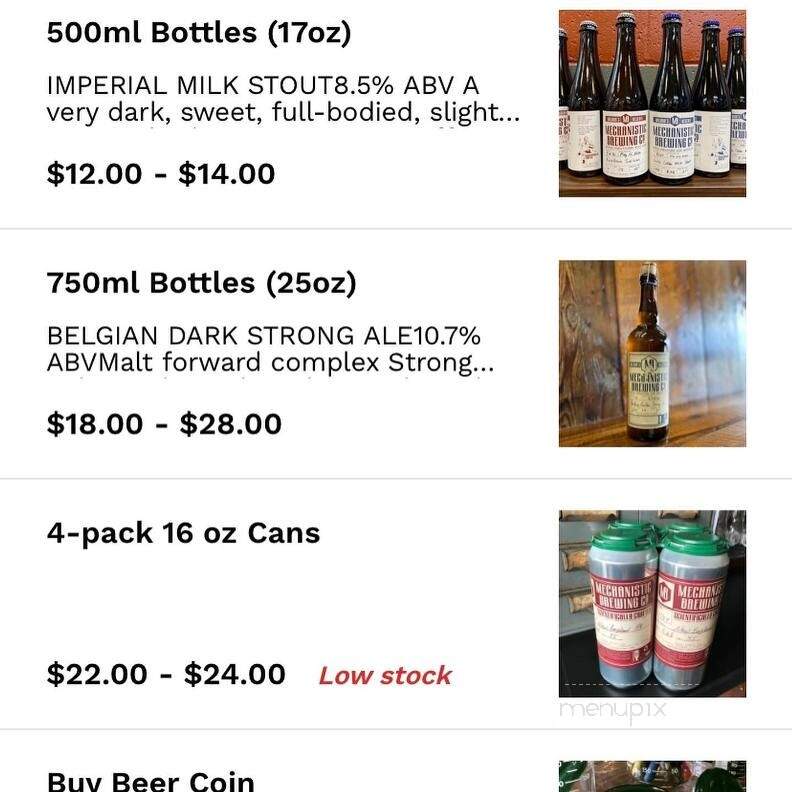 Mechanistic Brewing - Clarion, PA menu_pic