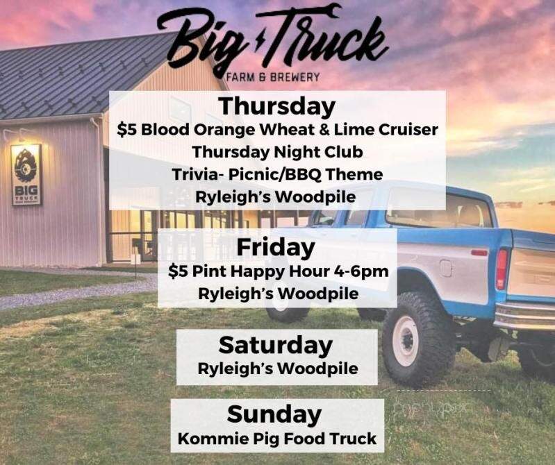 Big Truck Farm and Brewery - Parkton, MD menu_pic