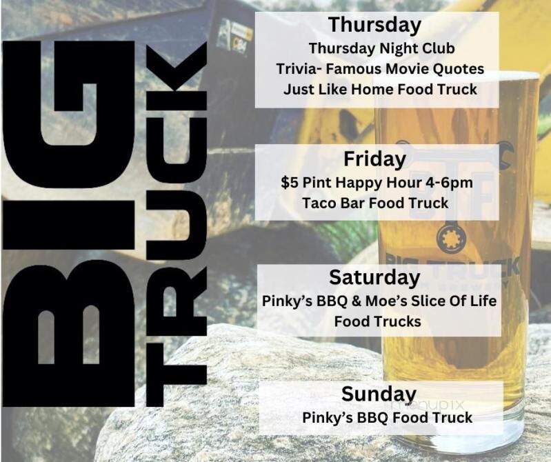 Big Truck Farm and Brewery - Parkton, MD menu_pic