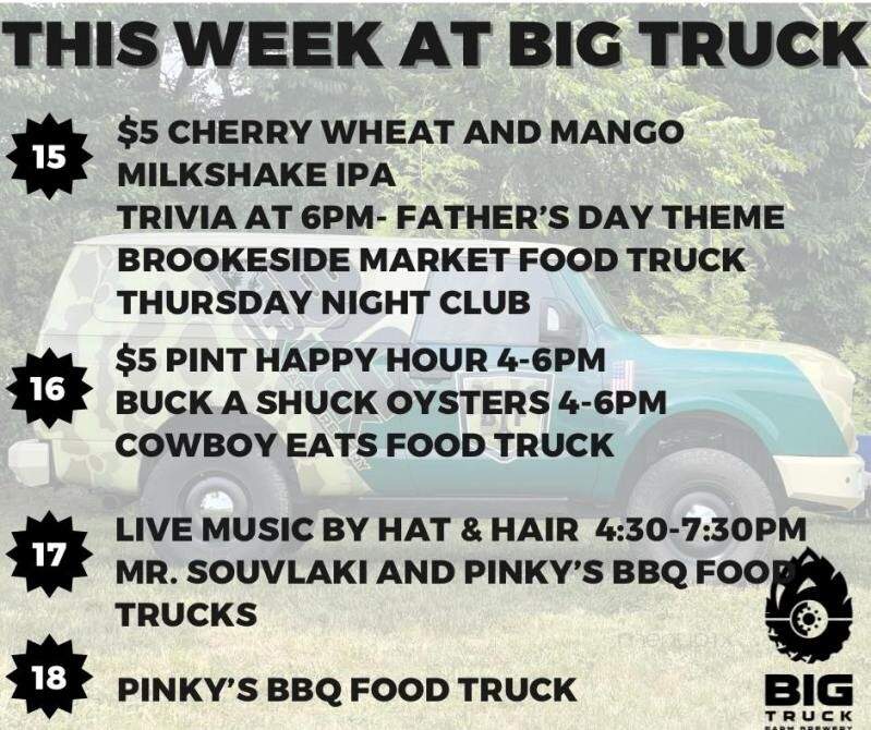 Big Truck Farm and Brewery - Parkton, MD menu_pic