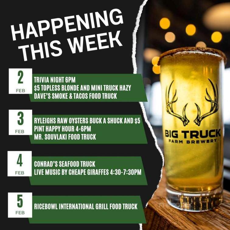 Big Truck Farm and Brewery - Parkton, MD menu_pic