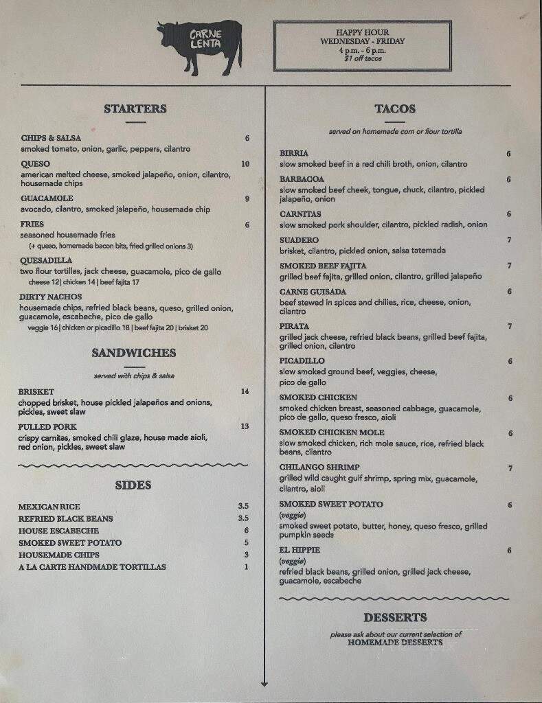 Carne Lenta - Smithville, TX menu_pic