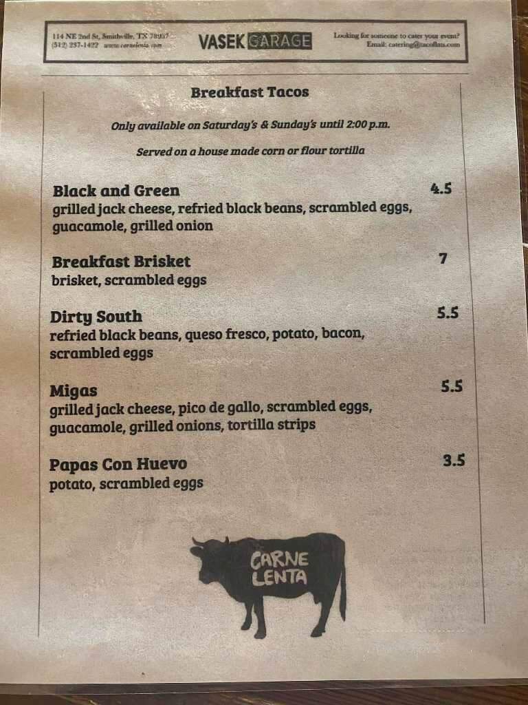 Carne Lenta - Smithville, TX menu_pic