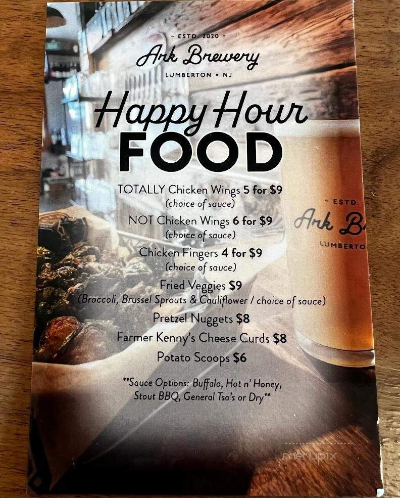 Ark Brewery - Lumberton, NJ menu_pic