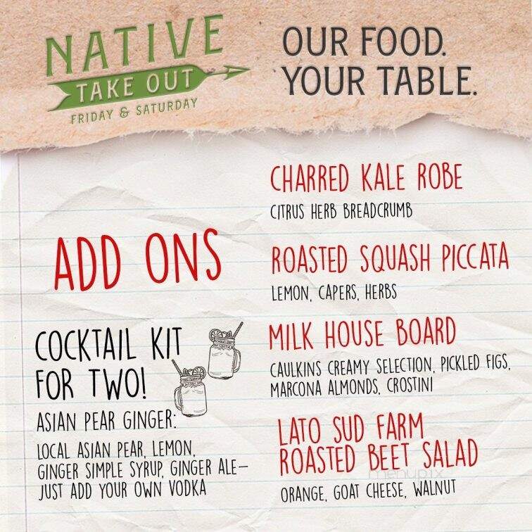 Native - Honesdale, PA menu_pic