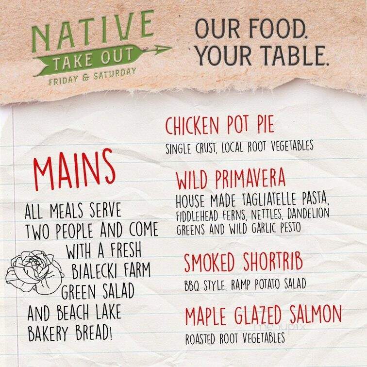 Native - Honesdale, PA menu_pic